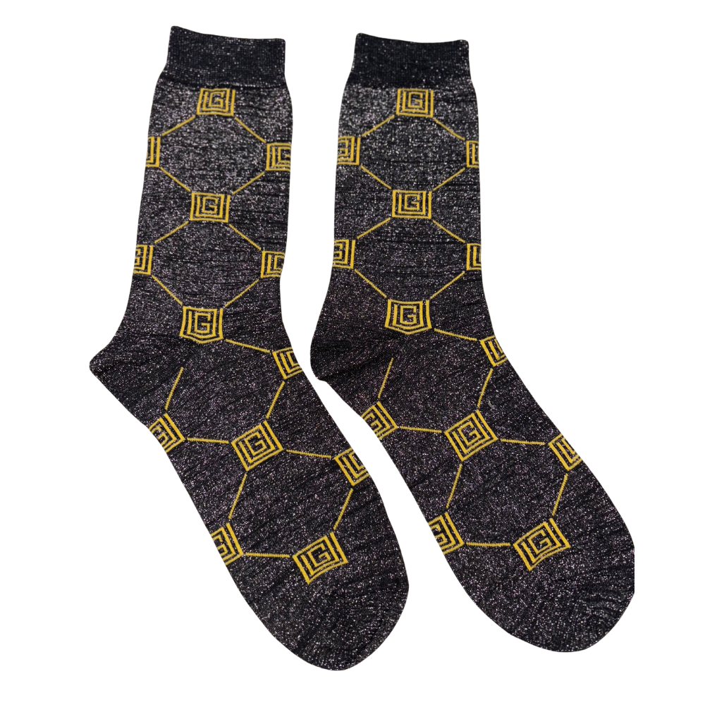 Reflective Socks (Black w/Gold Logo)
