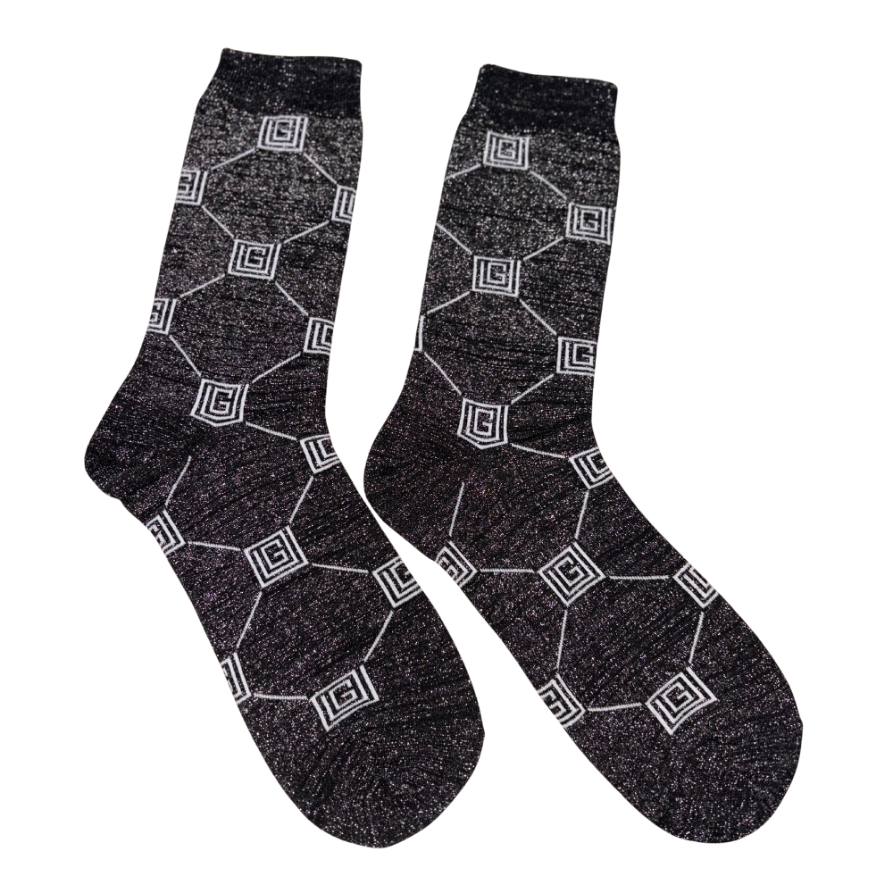 Reflective Socks (Black w/White Logo)