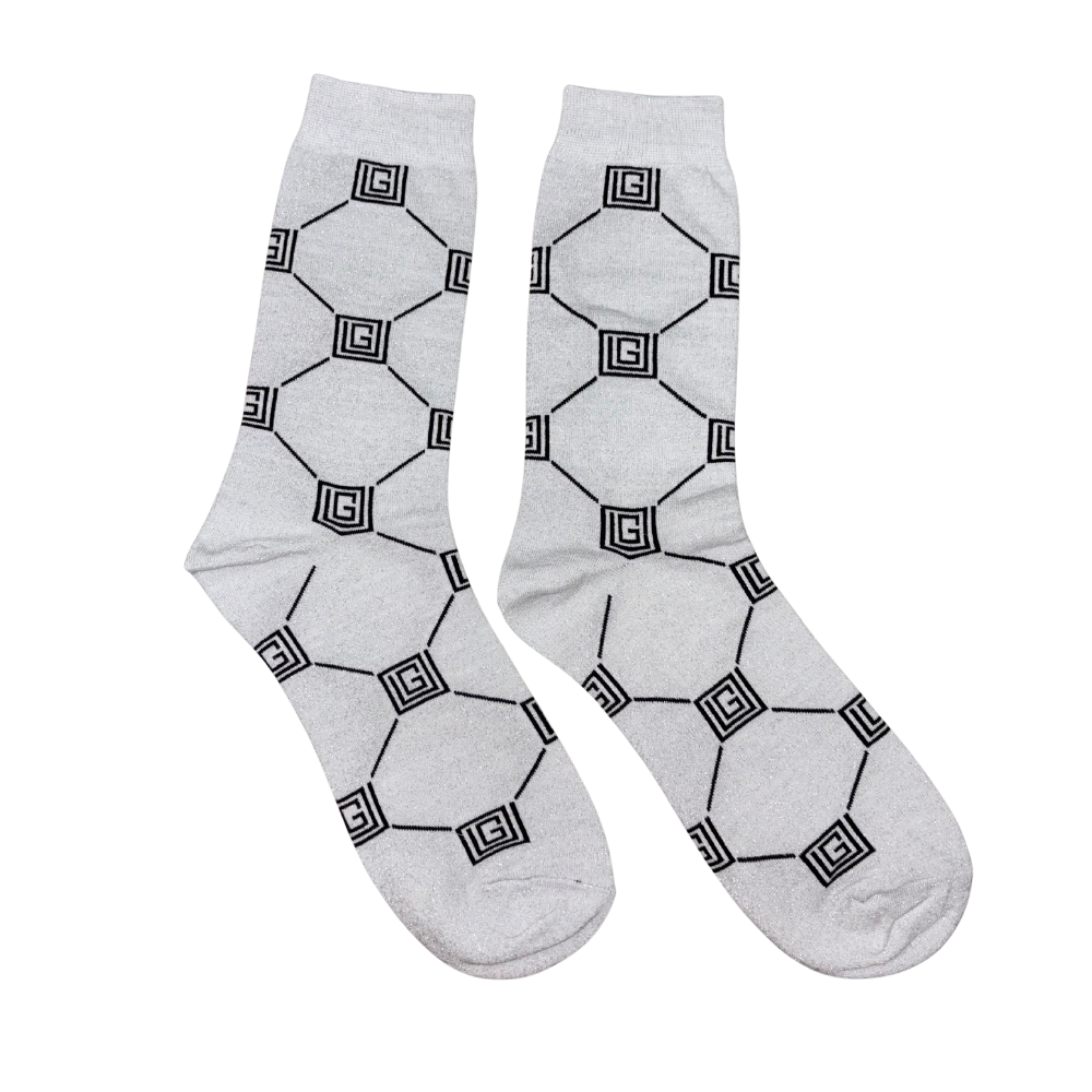 Reflective Socks (White w/Black Logo)